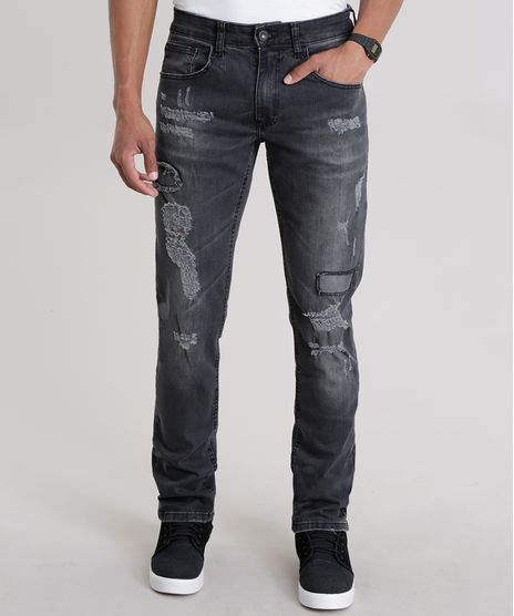 Calca-Jeans-Slim-Destroyed-Preta-8614409-Preto_1