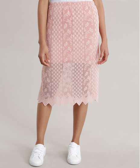Saia-Midi-em-Renda-Plissada-Rose-8715608-Rose_1