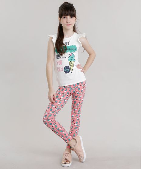 Conjunto-de-Blusa--Sorvete--Branca---Calca-Legging-Estampada-Rosa-8692284-Rosa_1