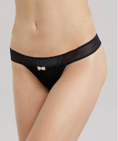 Calcinha-Fio-Dental-em-Tule-com-Poa-Preta-8707373-Preto_1