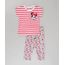 Conjunto-de-Blusa-Listrada-Minnie---Calca-Legging-Estampada-Floral---Babador-Bandana-em-Algodao---Sustentavel-Off-White-8649028-Off_White_1