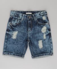 Bermuda-Jeans-Slim-Destroyed-Azul-Escuro-8721635-Azul_Escuro_1