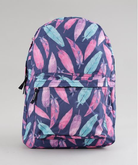 Mochila---Porta-Treco-Estampada-de-Penas-Azul-Marinho-8648779-Azul_Marinho_1