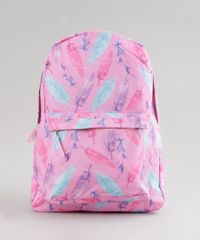 Mochila---Porta-Treco-Estampada-de-Penas-Rosa-8648779-Rosa_1