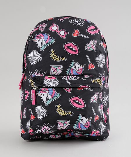 Mochila---Porta-Treco-Estampada-Preta-8658151-Preto_1