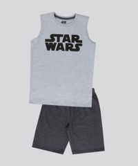 Conjunto-Star-Wars-de-Regata-Cinza-Mescla---Bermuda-em-Moletom-Cinza-Mescla-Escuro-8732418-Cinza_Mescla_Escuro_1