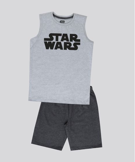 Conjunto-Star-Wars-de-Regata-Cinza-Mescla---Bermuda-em-Moletom-Cinza-Mescla-Escuro-8732418-Cinza_Mescla_Escuro_1
