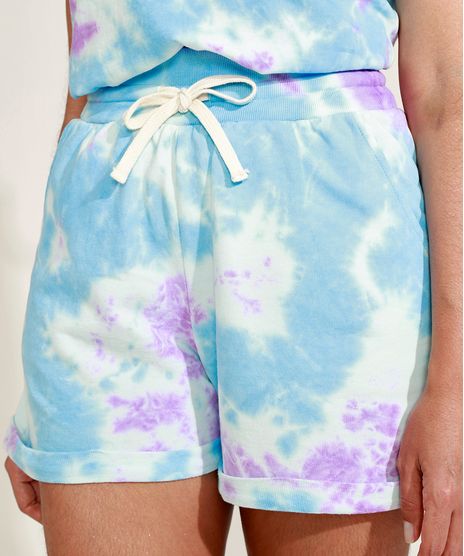 Short-de-Moletom-Feminino-Mindset-Cintura-Alta-Estampado-Tie-Dye-com-Bolsos-Azul-Claro-9974838-Azul_Claro_1