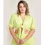 Blusa-Feminina-Plus-Size-Mindset-Cropped-Estampada-Xadrez-Vichy-com-No-Manga-Bufante-Decote-V-Verde-9970610-Verde_1