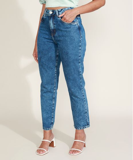 Calca-Jeans-Feminina-Mindset-Reta-Cintura-Super-Alta-Marmorizada-Azul-Medio-9974841-Azul_Medio_1
