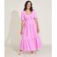 Vestido-Feminino-Mindset-Longo-Estampado-de-Poa-com-Recortes-e-Faixa-para-Amarrar-Manga-Bufante-Rosa-9974559-Rosa_1
