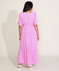 Vestido-Feminino-Mindset-Longo-Estampado-de-Poa-com-Recortes-e-Faixa-para-Amarrar-Manga-Bufante-Rosa-9974559-Rosa_2