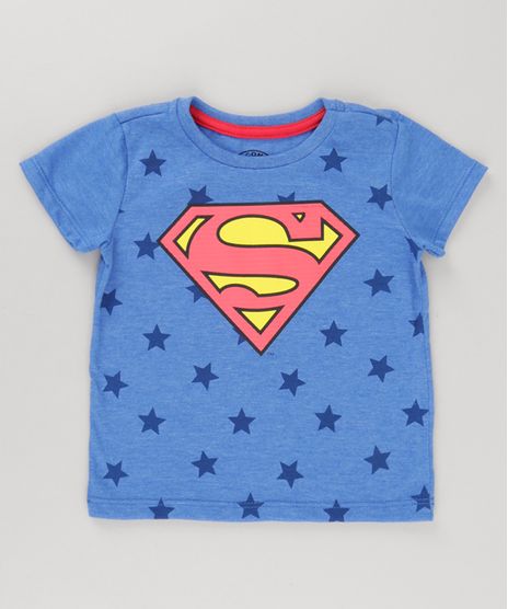 Camiseta-Super-Homem-com-Estampa-de-Estrelas-Azul-8778027-Azul_1