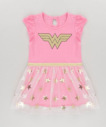 Vestido-Mulher-Maravilha-com-Tule-Estampado-de-Estrelas-Rosa-8733659-Rosa_1 Vestido-Mulher-Maravilha-com-Tule-Estampado-de-Estrelas-Rosa-8733659-Rosa_1