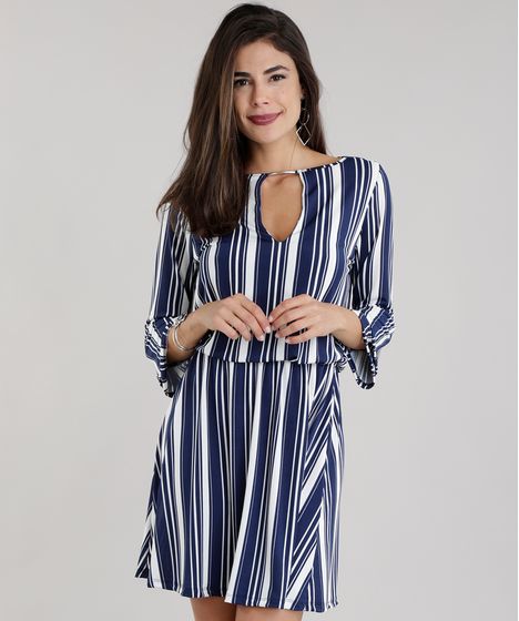 cea vestido listrado