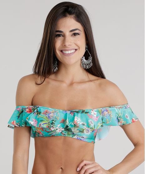 Biquini-Top-Ombro-a-Ombro-Estampado-Floral-com-Protecao-UV-50--Verde-8680661-Verde_1