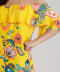 Vestido-Ombro-a-Ombro-Estampado-Floral-com-Babado-Amarelo-8650425-Amarelo_4