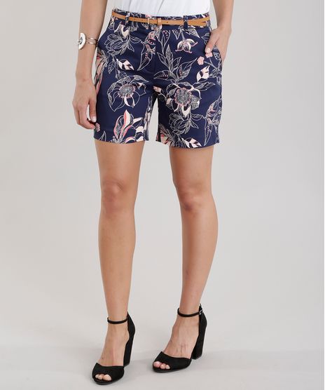 Short-Estampado-Floral-com-Cinto-Azul-Marinho-8650557-Azul_Marinho_1
