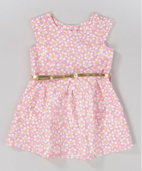 Vestido-Estampado-Floral-com-Cinto-Metalizado-Rosa-8743029-Rosa_1