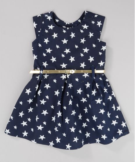 Vestido-Estampado-de-Estrelas-com-Cinto-Metalizado-Azul-Marinho-8743035-Azul_Marinho_1