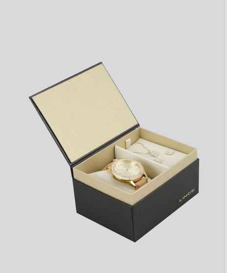 Kit-de-Relogio-Analogico-Lince-Feminino---Colar---Brinco---LRC4343L-K155C2MX-Dourado-8783148-Dourado_1