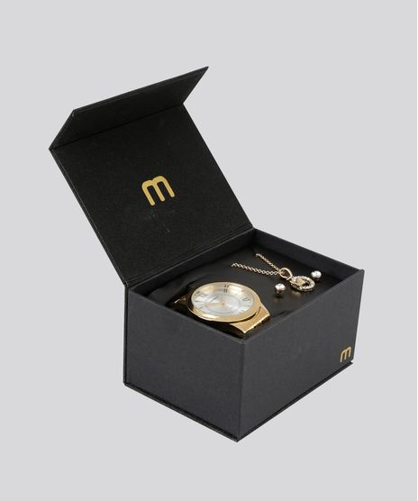 Kit-de-Relogio-Analogico-Mondaine-Feminino---Colar---Brinco---83340LPMVDE1KB-Dourado-8783239-Dourado_1