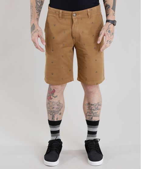 Bermuda-Slim-Estampada-de-Caveiras-Caramelo-8755566-Caramelo_1