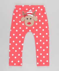 Calca-Estampada-de-Poa-Rena-em-Algodao---Sustentavel-Vermelha-8612314-Vermelho_1