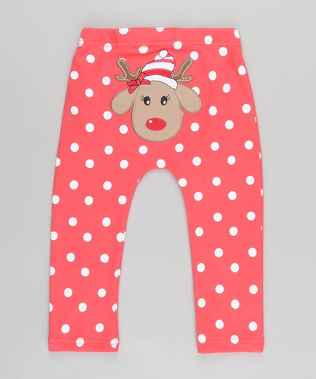 Calca-Estampada-de-Poa-Rena-em-Algodao---Sustentavel-Vermelha-8612314-Vermelho_1