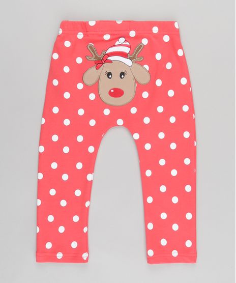 Calca-Estampada-de-Poa-Rena-em-Algodao---Sustentavel-Vermelha-8612314-Vermelho_1