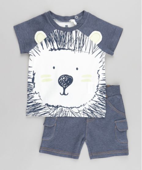 Conjunto-de-Camiseta-Branca---Bermuda-Azul-Escuro-8657161-Azul_Escuro_1