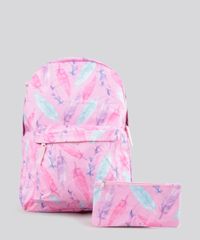 Mochila---Porta-Treco-Estampada-de-Penas-Rosa-8648774-Rosa_2