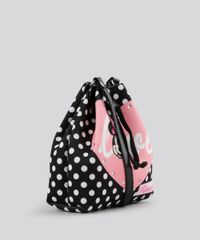 Bolsa-Estampada-Minnie-de-Poa-com-Elastico-de-Cabelo-Preta-8770129-Preto_2