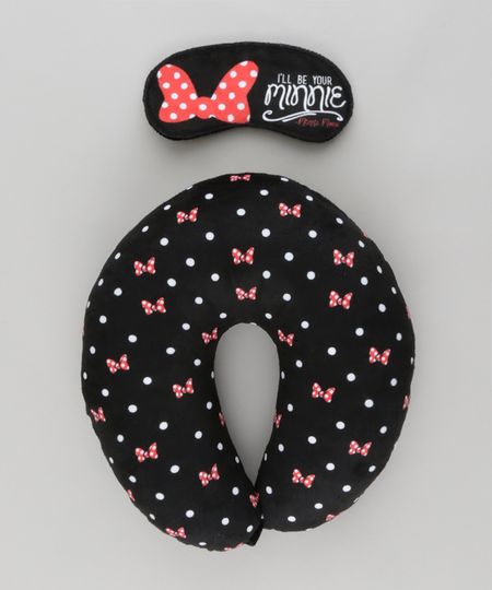 Kit-de-Apoio-de-Cabeca---Tapa-Olho-Estampado-Minnie-Preto-8739742-Preto_1
