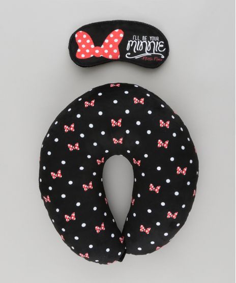 Kit-de-Apoio-de-Cabeca---Tapa-Olho-Estampado-Minnie-Preto-8739742-Preto_1