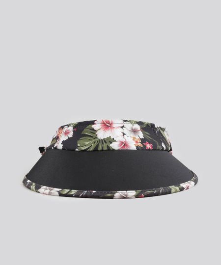 Viseira-de-Praia-Estampada-Floral-Preta-8757178-Preto_1