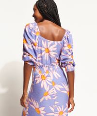 Blusa-Feminina-Cropped-Texturizada-Estampada-de-Margaridas-Manga-Bufante-Decote-Reto-Lilas-9960162-Lilas_2