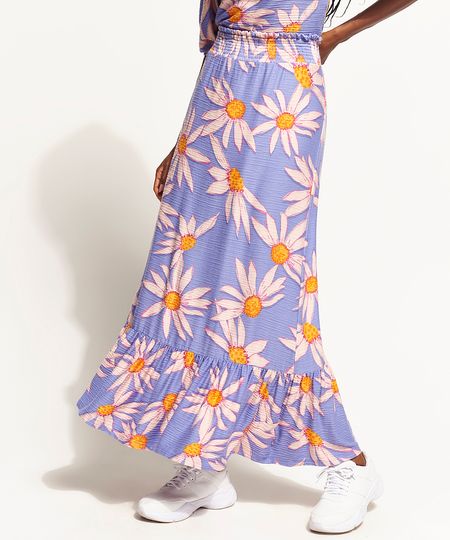 Saia-Feminina-Longa-Texturizada-Estampada-de-Margarida-com-Recorte-Lilas-9960977-Lilas_1