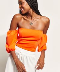 Blusa-Feminina-Cropped-Ombro-a-Ombro-Manga-Bufante-Laranja-9970968-Laranja_1