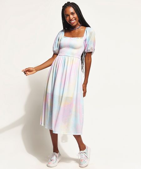 Vestido-Feminino-Midi-Canelado-Estampado-Tie-Dye-com-Lastex-Manga-Bufante-Multicor-9970720-Multicor_1 Vestido-Feminino-Midi-Canelado-Estampado-Tie-Dye-com-Lastex-Manga-Bufante-Multicor-9970720-Multicor_1