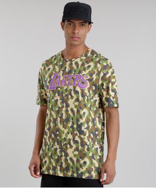 Camiseta-Estampada-Camuflada-NBA-Los-Angeles-Lakers-Verde-Militar-8726777-Verde_Militar_1
