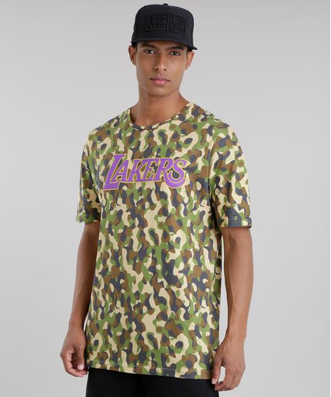 Camiseta-Estampada-Camuflada-NBA-Los-Angeles-Lakers-Verde-Militar-8726777-Verde_Militar_1