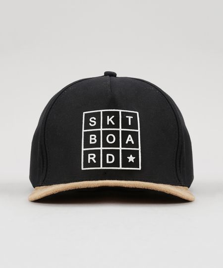 Bone--Skt-Board--com-Suede-Preto-8684258-Preto_1 Bone--Skt-Board--com-Suede-Preto-8684258-Preto_1