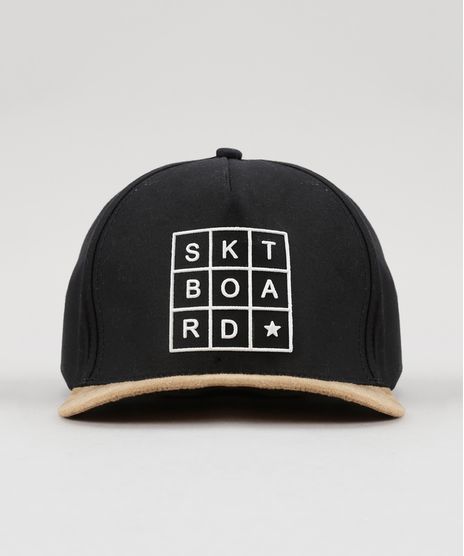 Bone--Skt-Board--com-Suede-Preto-8684258-Preto_1