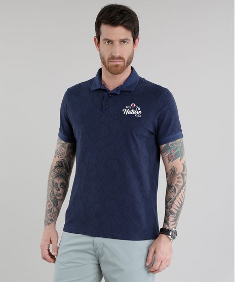 Polo-em-Piquet-Estampado-de-Folhagem-Azul-Marinho-8709945-Azul_Marinho_1