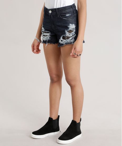 Short-Jeans-Vintage-Destroyed-com-Tela-Azul-Escuro-8743672-Azul_Escuro_1