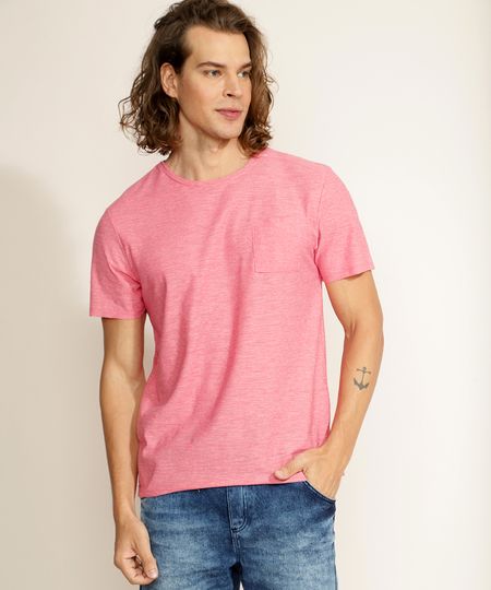 Camiseta-Masculina-Basica-Flame-com-Bolso-Manga-Curta-Gola-Careca-Coral-9971230-Coral_1