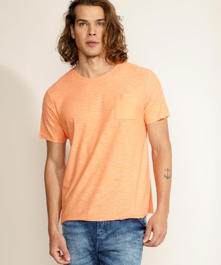 Camiseta-Masculina-Basica-Flame-com-Bolso-Manga-Curta-Gola-Careca-Laranja-9971230-Laranja_1