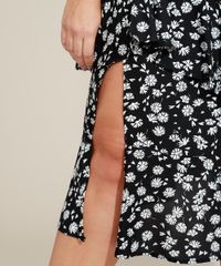 Saia-Feminina-Plus-Size-Mindset-Midi-Estampada-Floral-em-Camadas-com-Babado-e-Fenda-Preta-9974844-Preto_4
