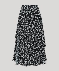 Saia-Feminina-Plus-Size-Mindset-Midi-Estampada-Floral-em-Camadas-com-Babado-e-Fenda-Preta-9974844-Preto_6
